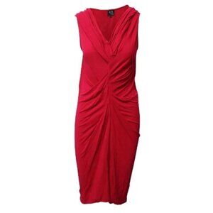 Alexander McQueen Size 38 IT 4 or 6 US Dress Draped Midi Knit Sleeveless Magenta